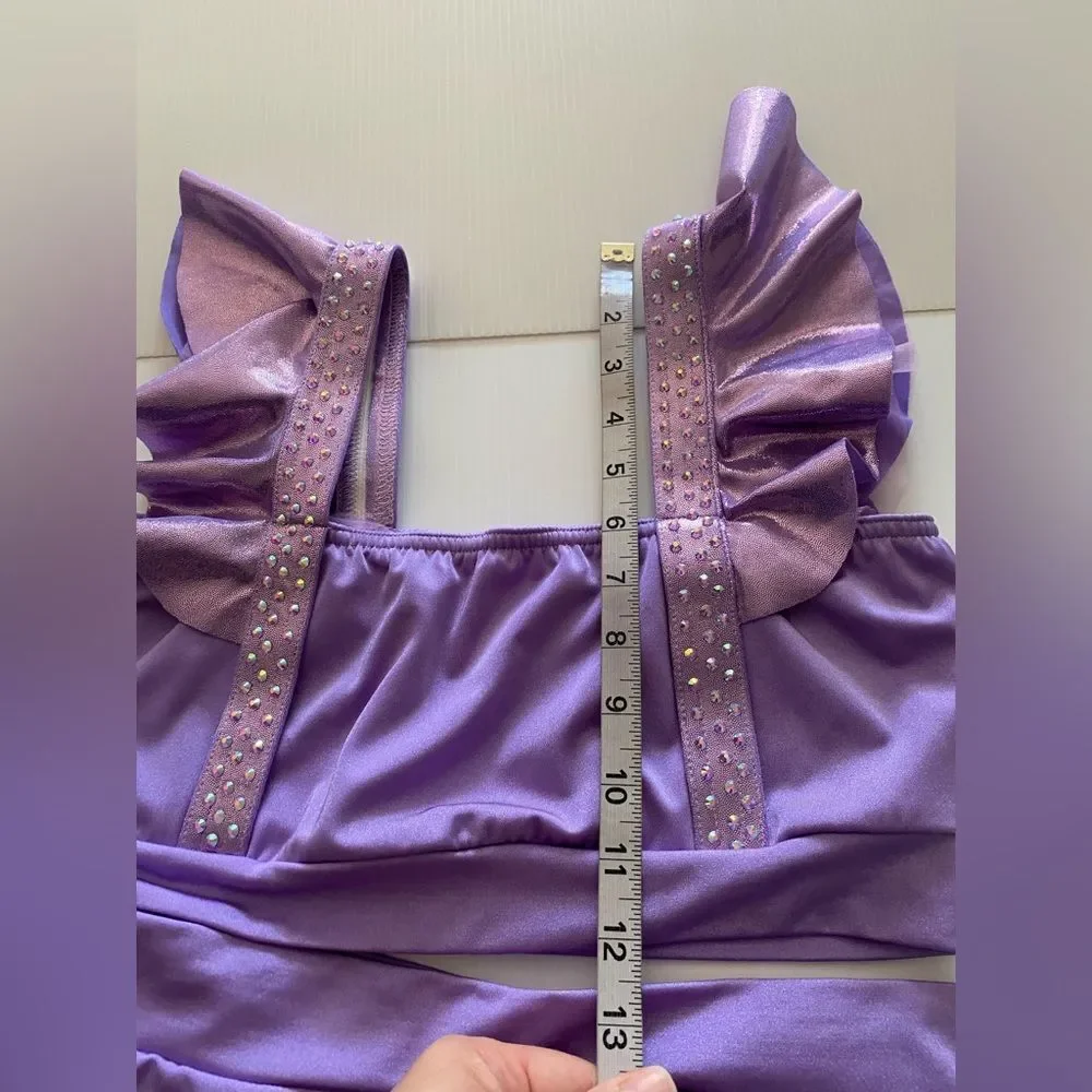 Kelle solo dance costom custume purple lavender 2 piece acro jazz 2867 MA adult